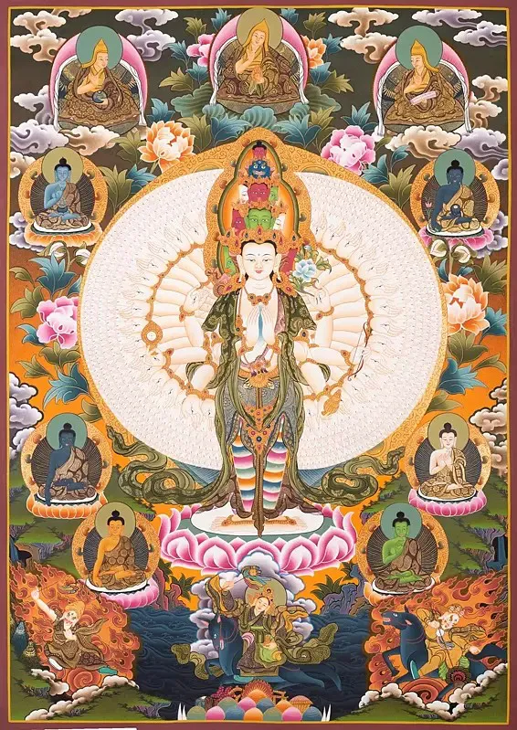 Lokeshvara Thangka (Brocadeles