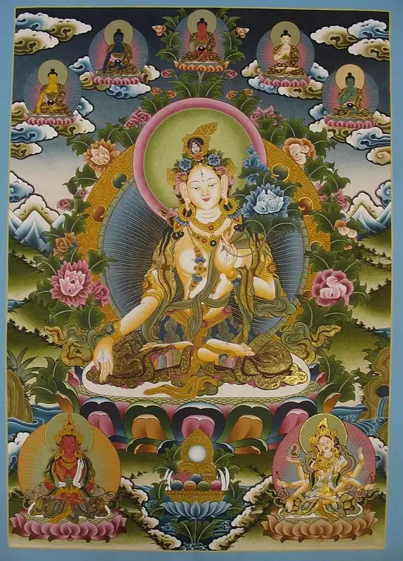 White Tara (Brocadeless Thangk