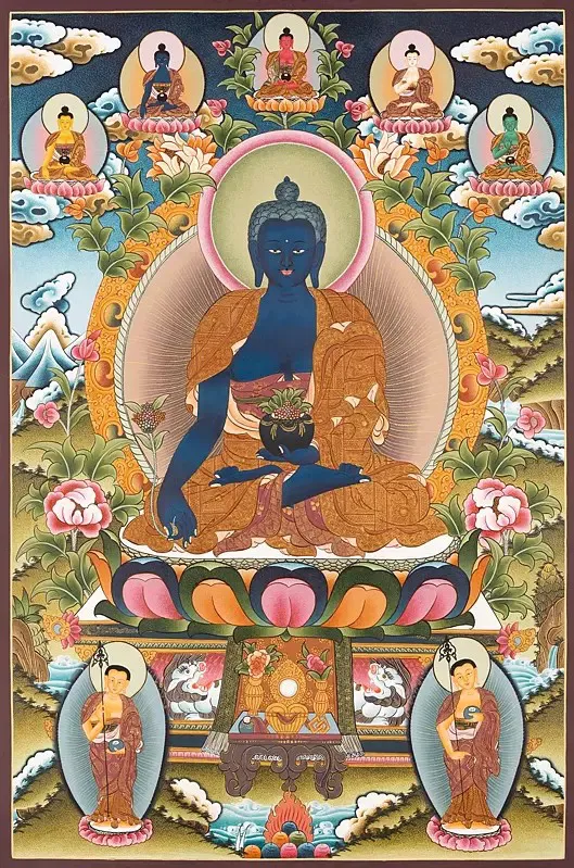 Medicine Buddha Thangka (Broca