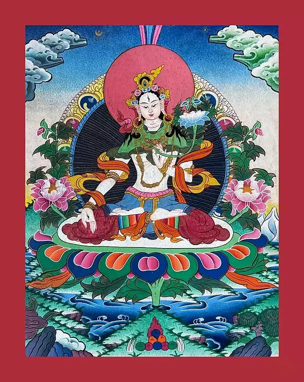 White Tara Thangka (Brocadeles