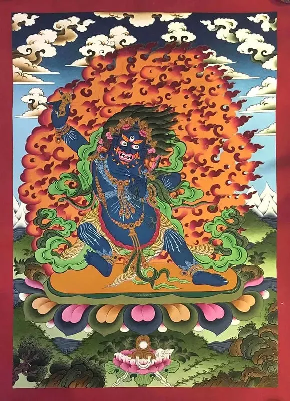 Vajrapani Thangka (Brocadeless