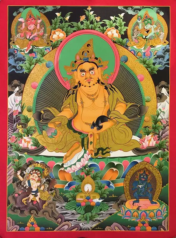 Five Dzambalas Thangka (Brocad