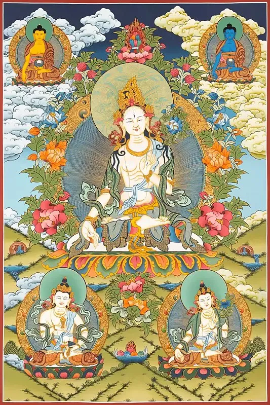 White Tara Thangka (Brocadeles