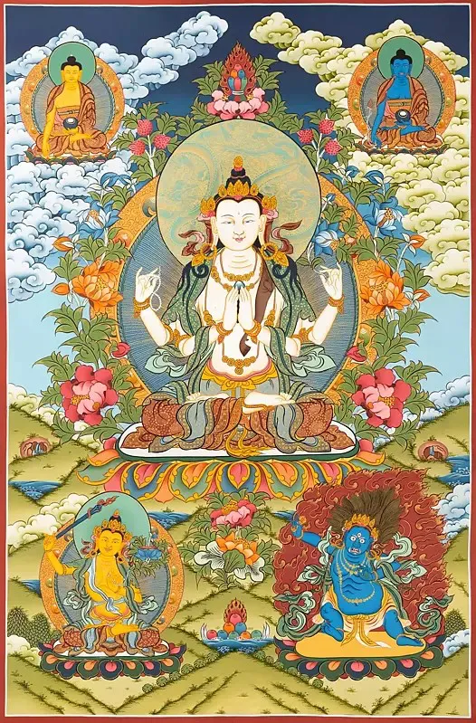 Chengrezig Thangka,Avalokitesv