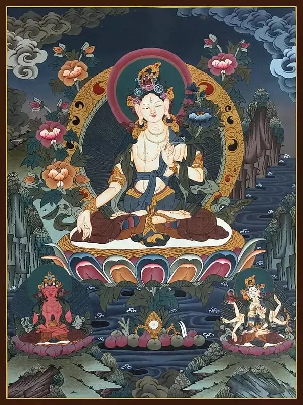 White Tara Thangka (Brocadeles