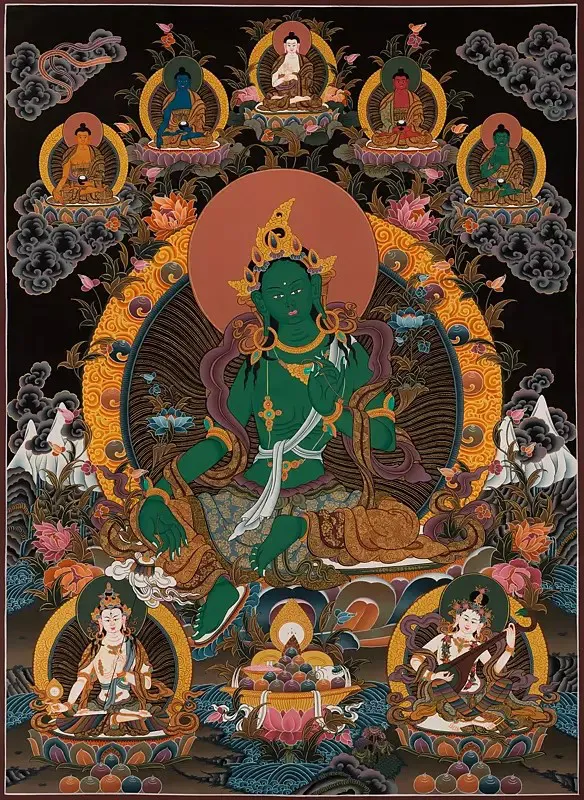 Green Tara Thangka (Brocadeles