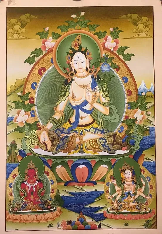 White Tara (Brocadeless Thangk