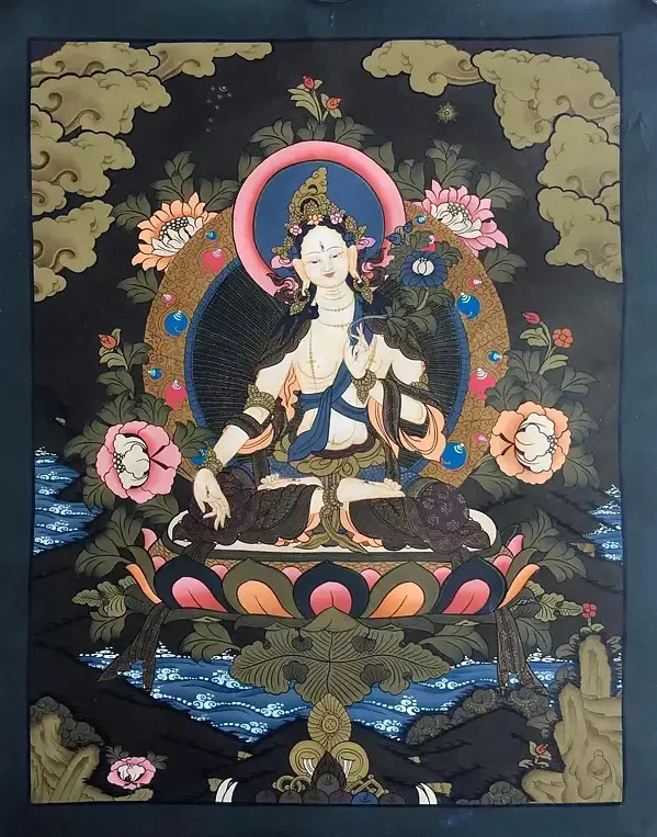 White Tara Thangka (Brocadeles