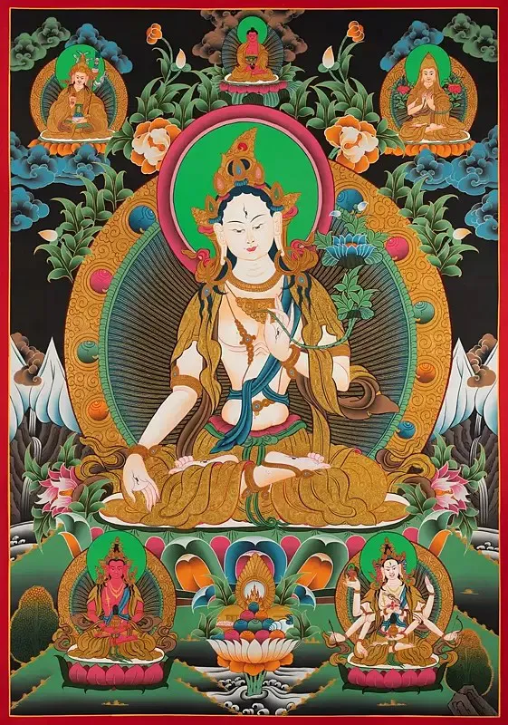 White Tara Thangka (Brocadeles