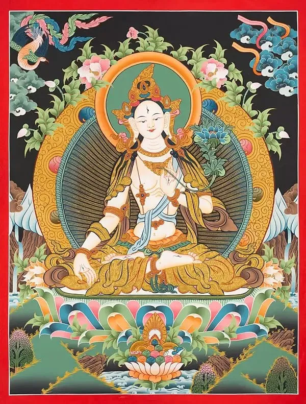 White Tara Thangka (Brocadeles