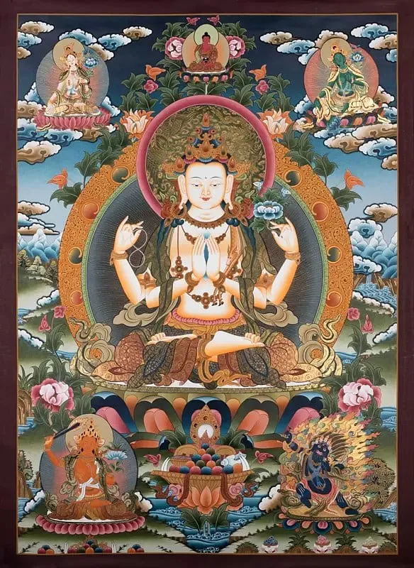 Chenrezig Thangka (Brocadeless