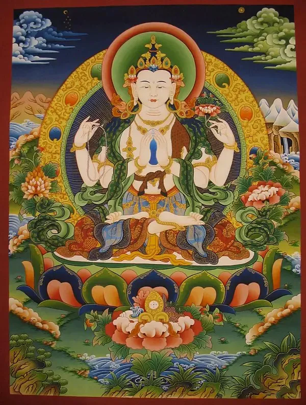 4 Armed Chenrezig (Brocadeless