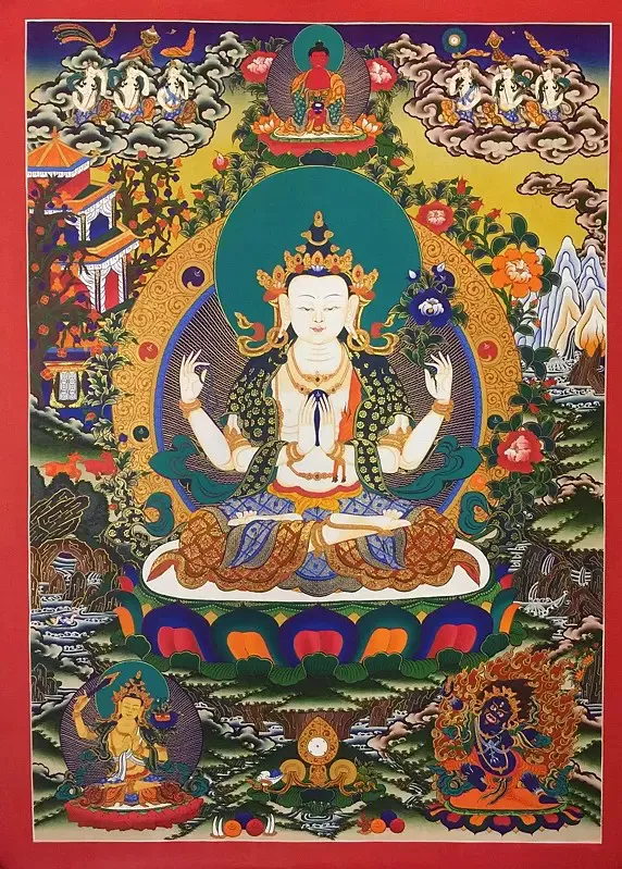 Chengrezig (Brocadeless Thangk