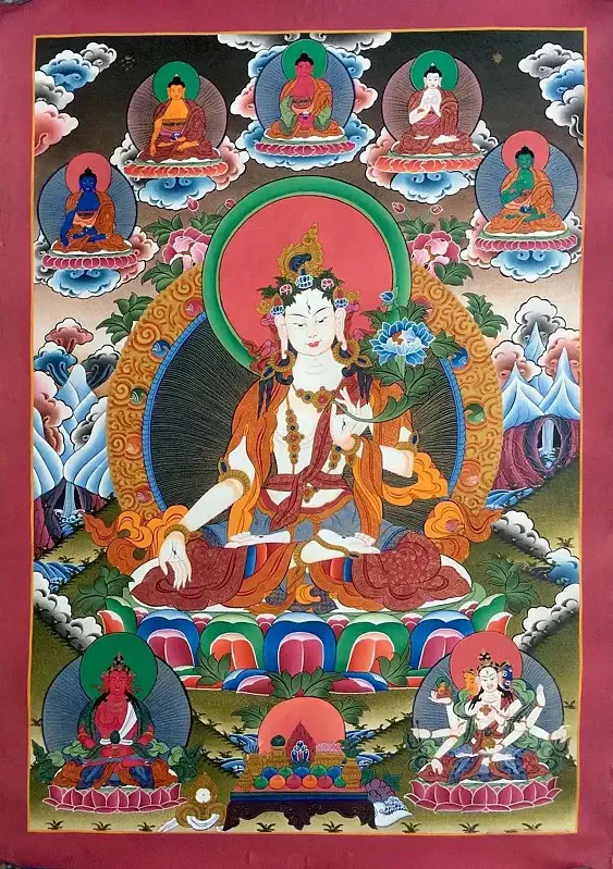 Goddess White Tara Thangka (Br