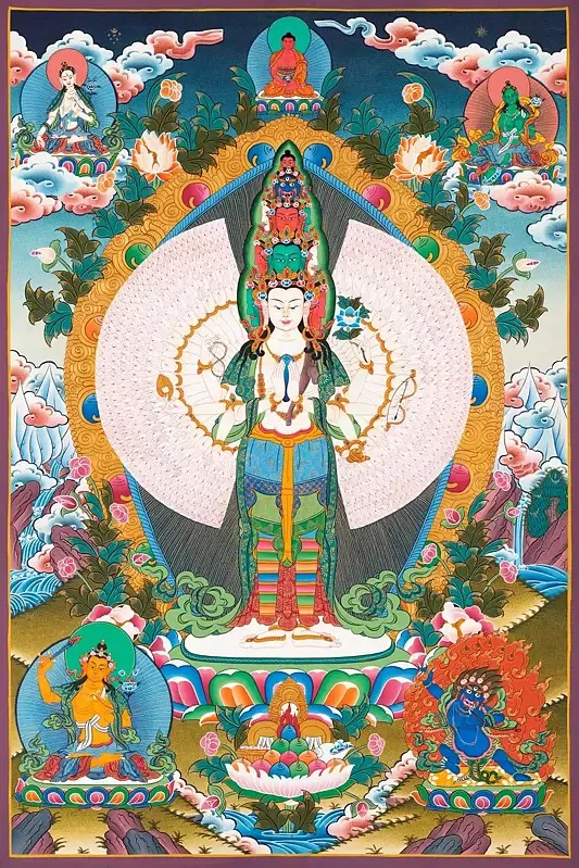 Lokeshvara Thangka (Brocadeles