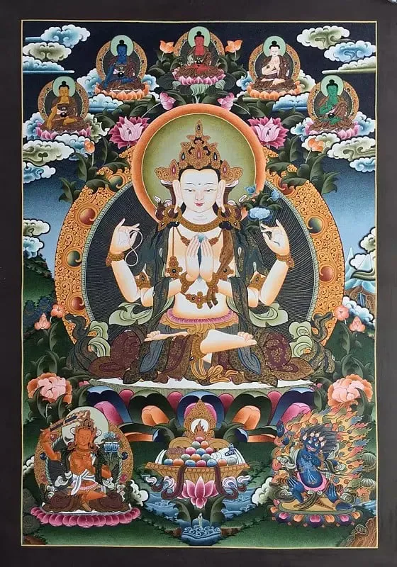 Chenrezig Thangka (Brocadeless