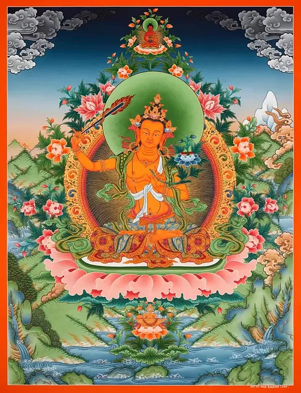 Manjushree Thangka (Brocadeles