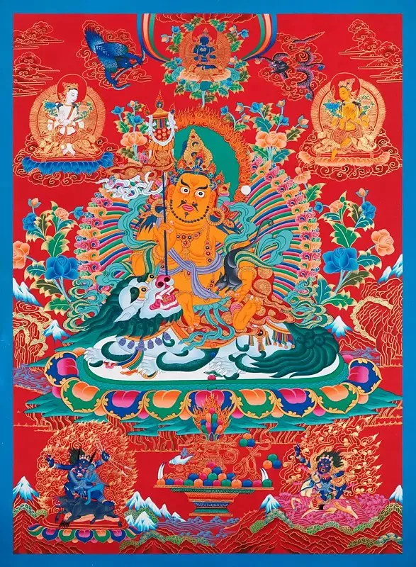 Red Dzambala Thangka (Brocadel