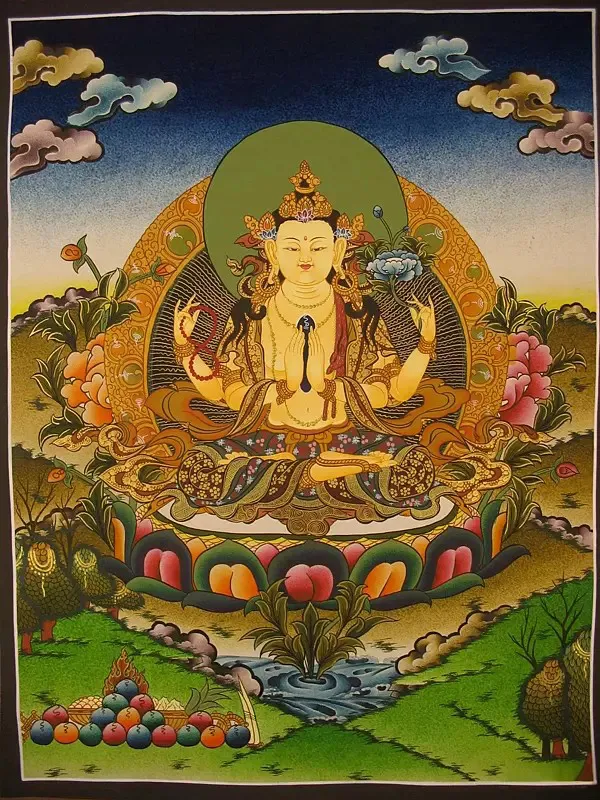 Chengrezig (Brocadeless Thangk