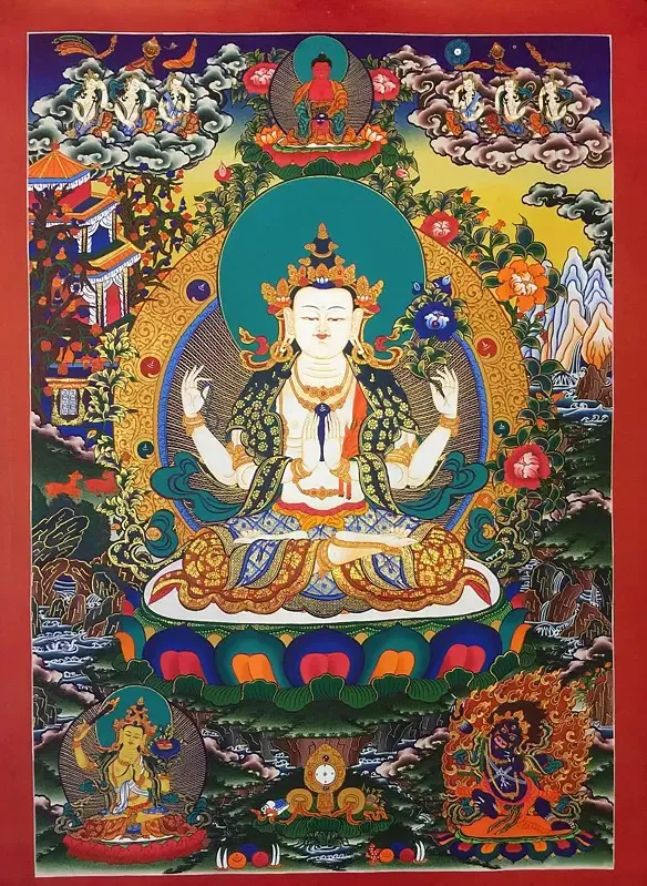 Chengrezig (Brocadeless Thangk