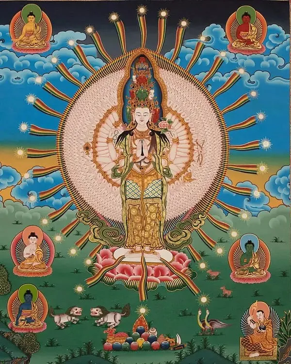 Lokeshvara Thangka (Brocadeles