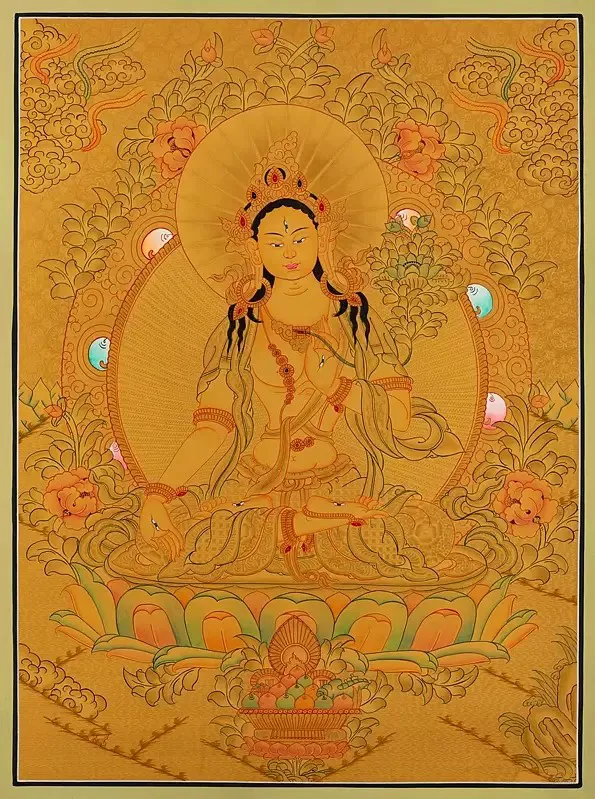 White Tara Thangka (Brocadeles