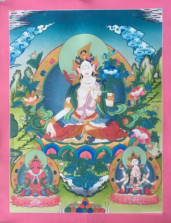 Goddess White Tara Thangka (Br