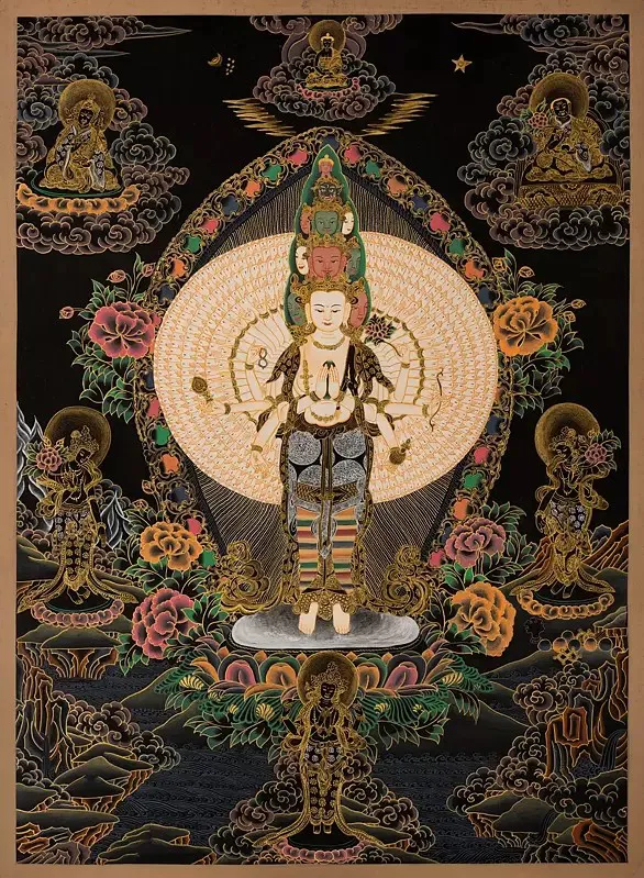 Lokeshvara Thangka (Brocadeles