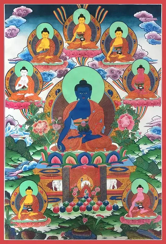 Medicine Buddha Thangka (Broca