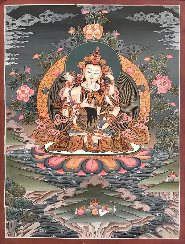 Vajrasattva Yab Yum Thangka (B