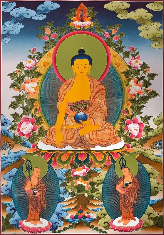 Buddha Shakyamuni with His 2 C