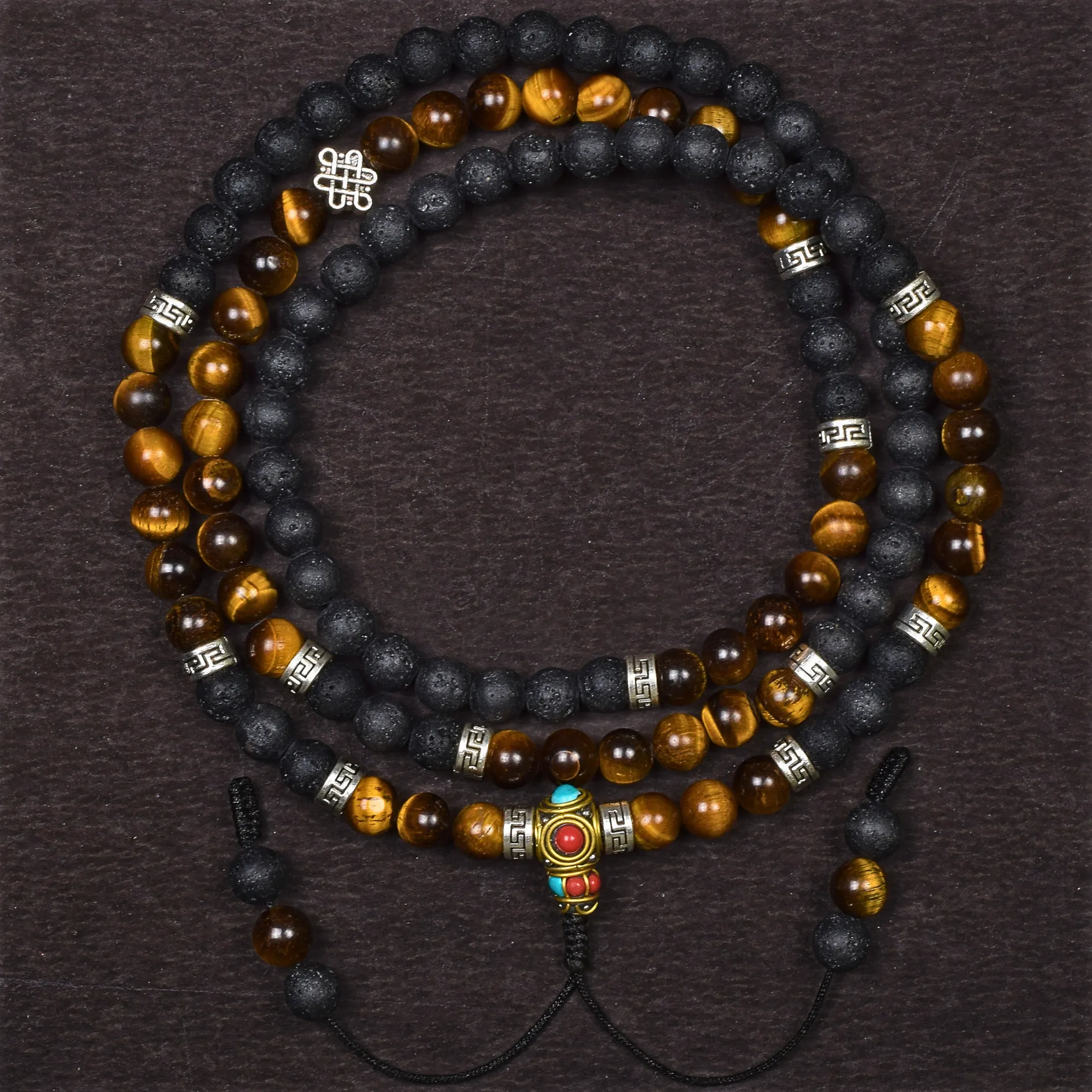 Lava Stone with Tiger Eye Endl