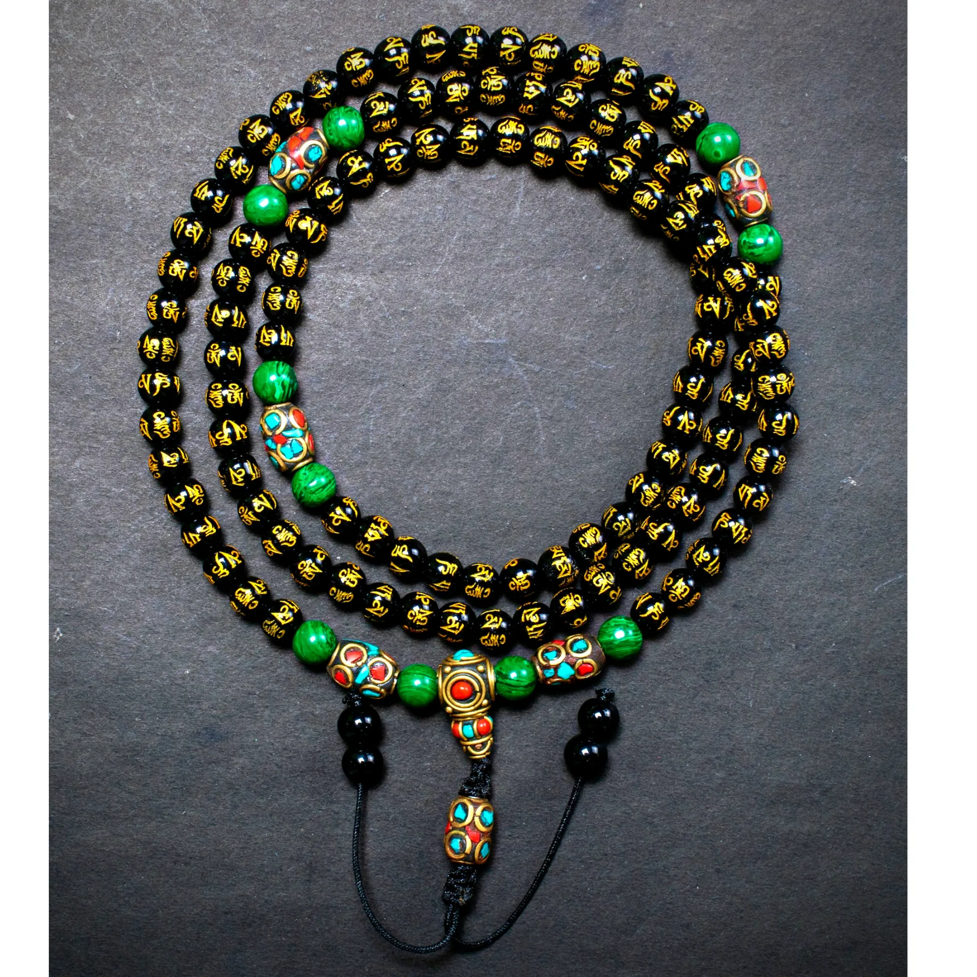 Onyx with Om Mantra Carving Ma