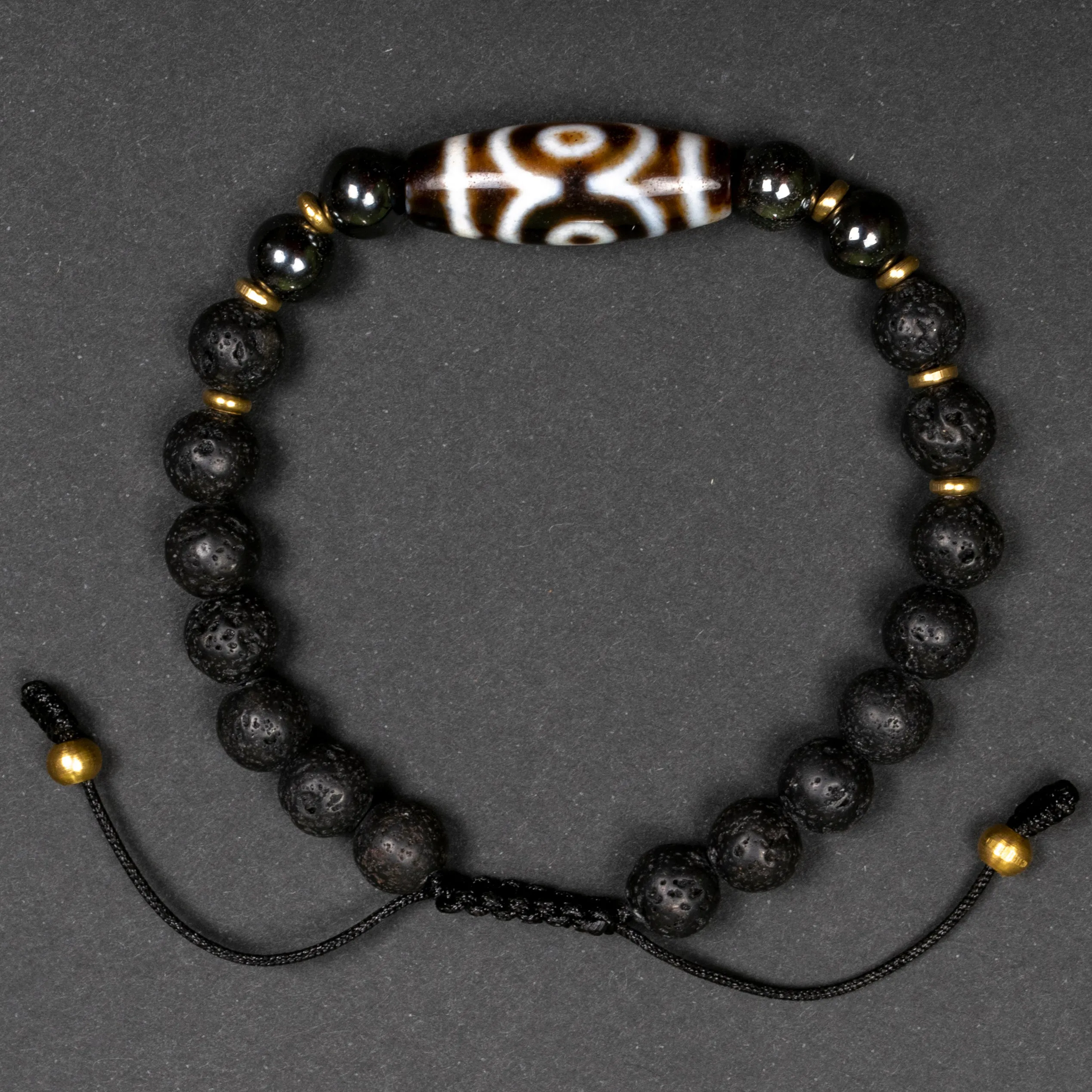 Lava Stone & Dzi Beads Gro